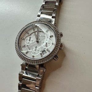 Michael Kors Glitz Silver Dial Stainless Steel Women's Watch